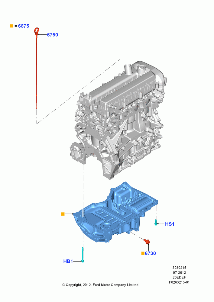 15A - Oil Pan/Oil Level Indicator, 2.0L Duratec Hybrid (130kW); 23/JUL/2012-26/APR/2018