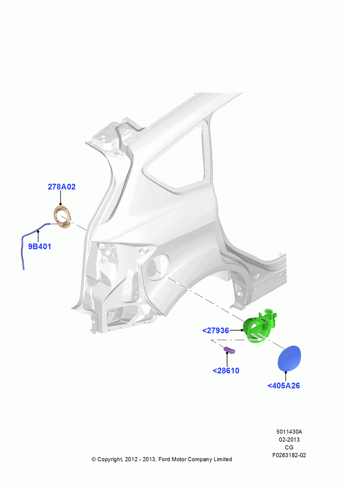 30A - Fuel Tank Filler Door and Controls, Gas/Electric Hybrid; 23/JUL/2012-26/APR/2018