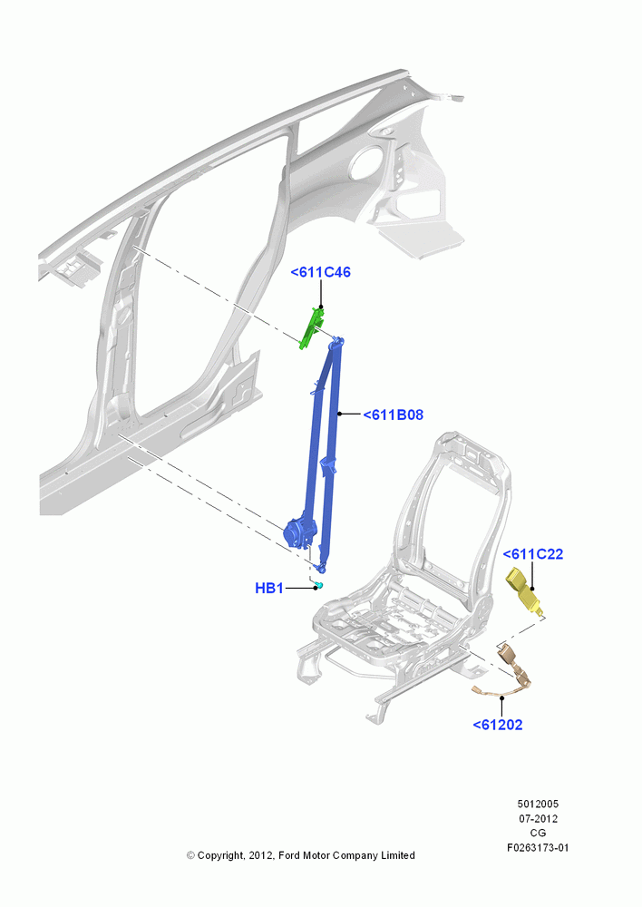 05 - Front Seat Belts; 23/JUL/2012-26/APR/2018