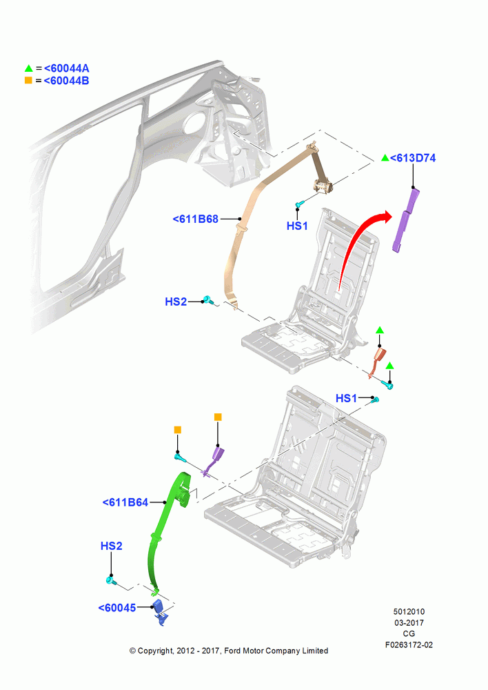 10 - Rear Seat Belts; 23/JUL/2012-26/APR/2018