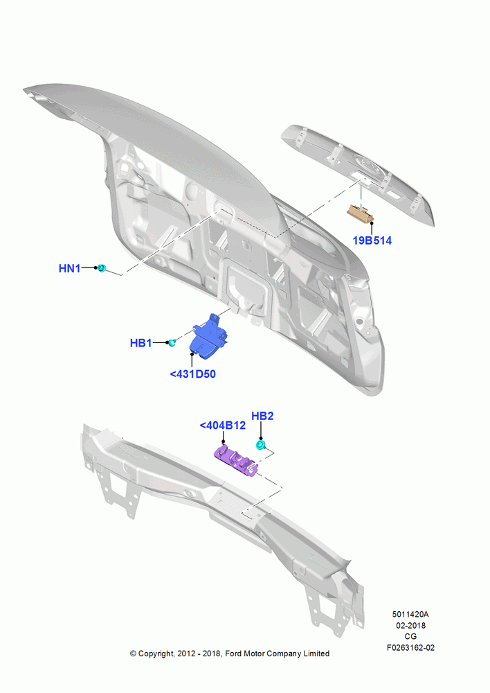 20A - Luggage Compt/Tailgte Lock Controls, With Manual Liftgate; 23/JUL/2012-26/APR/2018