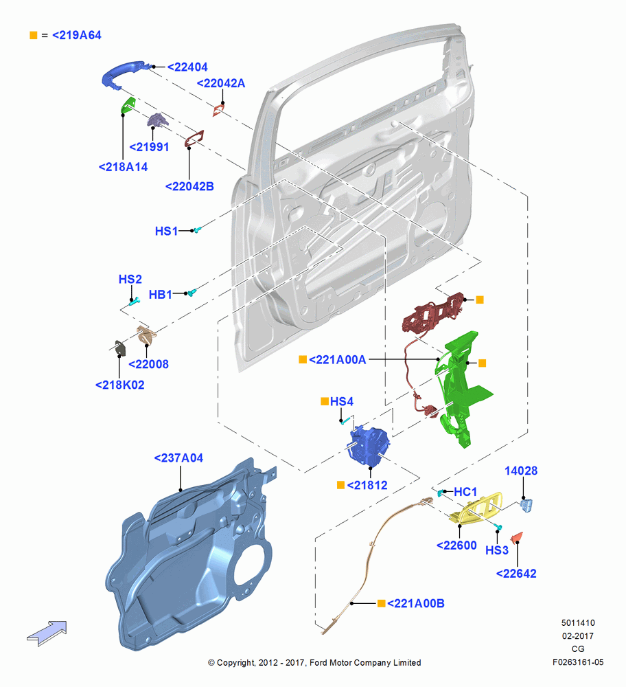 10 - Front Door Lock Controls; 23/JUL/2012-26/APR/2018