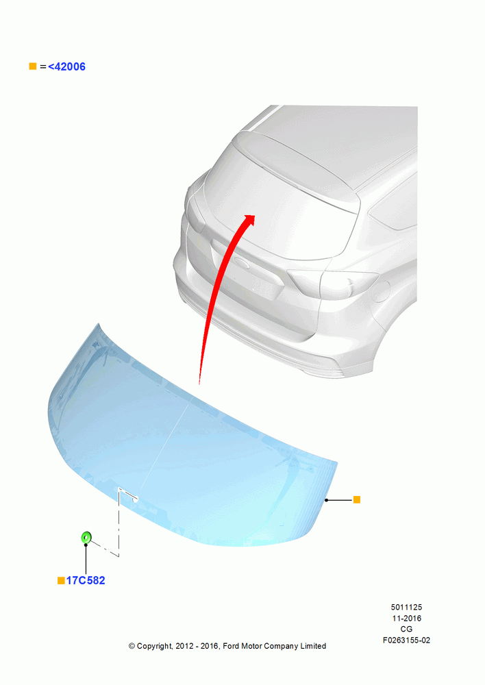25 - Back Window Glass; 23/JUL/2012-26/APR/2018