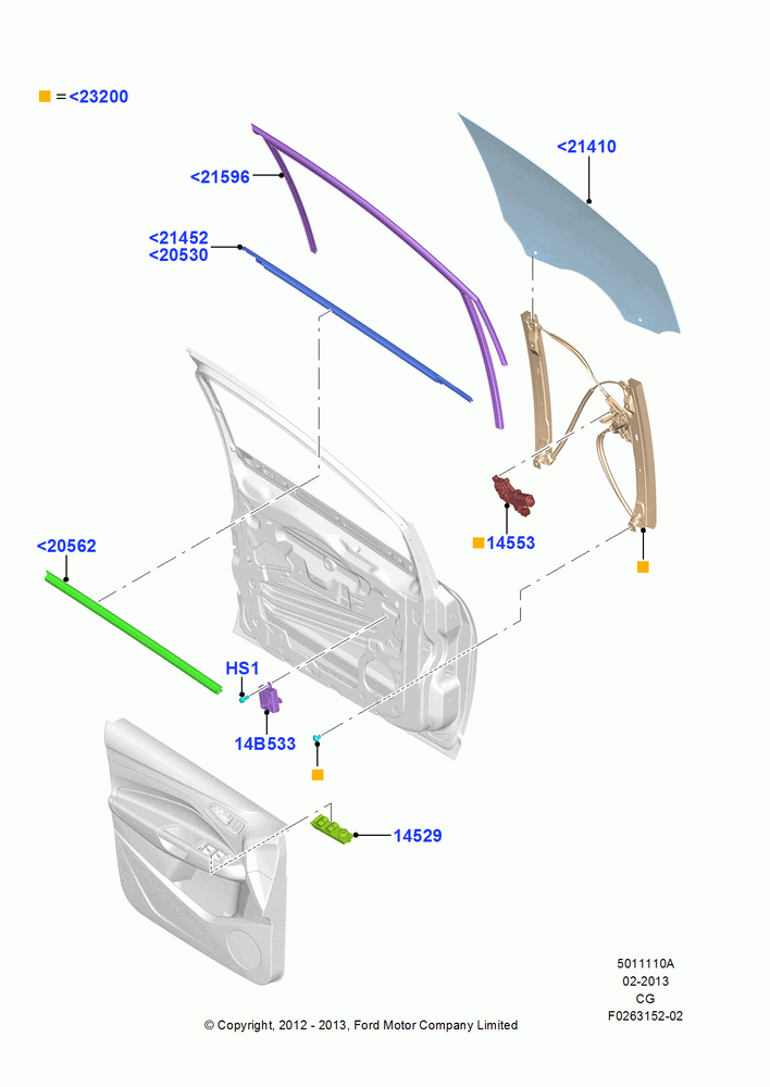 10A - Front Door Glass & Window Controls; 23/JUL/2012-15/APR/2013