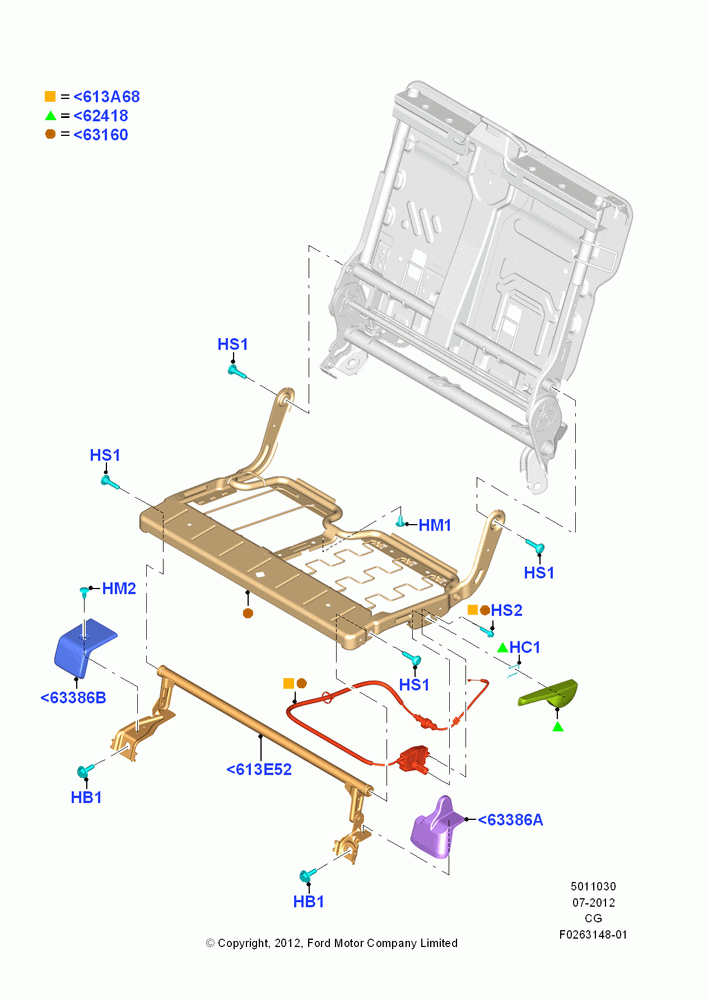 30A - Rear Seat Base, 60% Seat, LH; 23/JUL/2012-26/APR/2018
