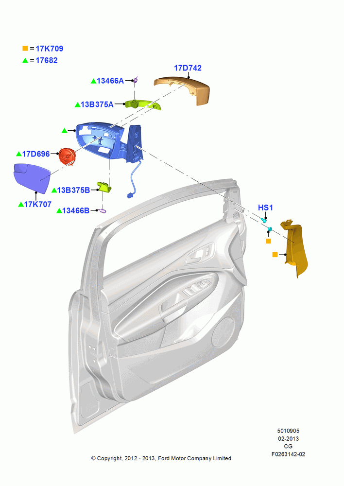 05A - Exterior Rear View Mirror; 23/JUL/2012-26/APR/2018