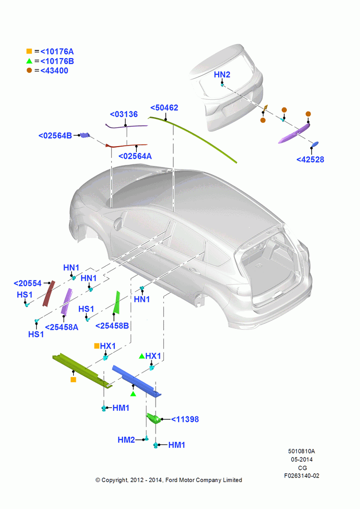 10A - Body Mouldings; 23/JUL/2012-26/APR/2018