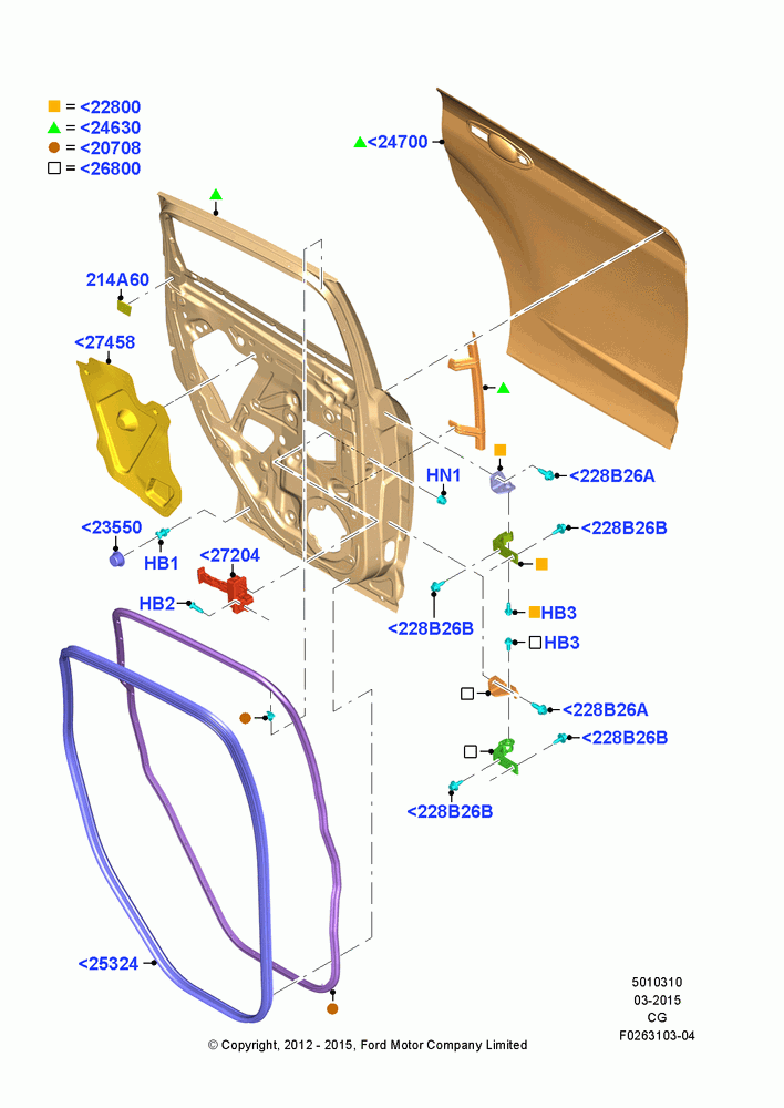 10A - Rear Doors, Hinges & Weatherstrips; 23/JUL/2012-26/APR/2018