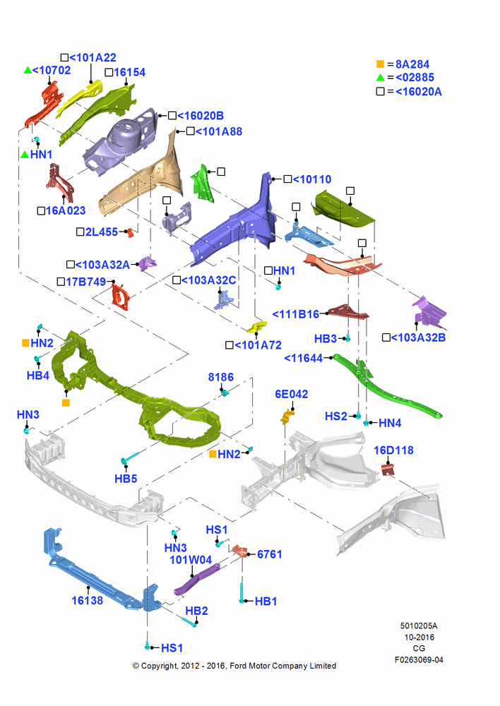 05A - Front Panels, Aprons & Side Members; 23/JUL/2012-26/APR/2018