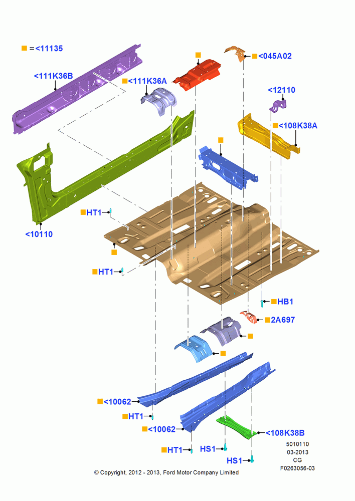 10A - Floor Pan - Front; 23/JUL/2012-26/APR/2018