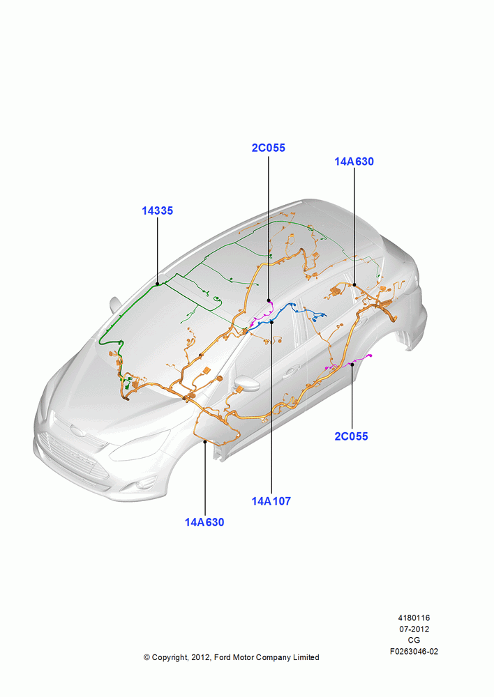 16A - Wiring - Body And Roof Console, (+) "NA Market "; 23/JUL/2012-14/NOV/2016