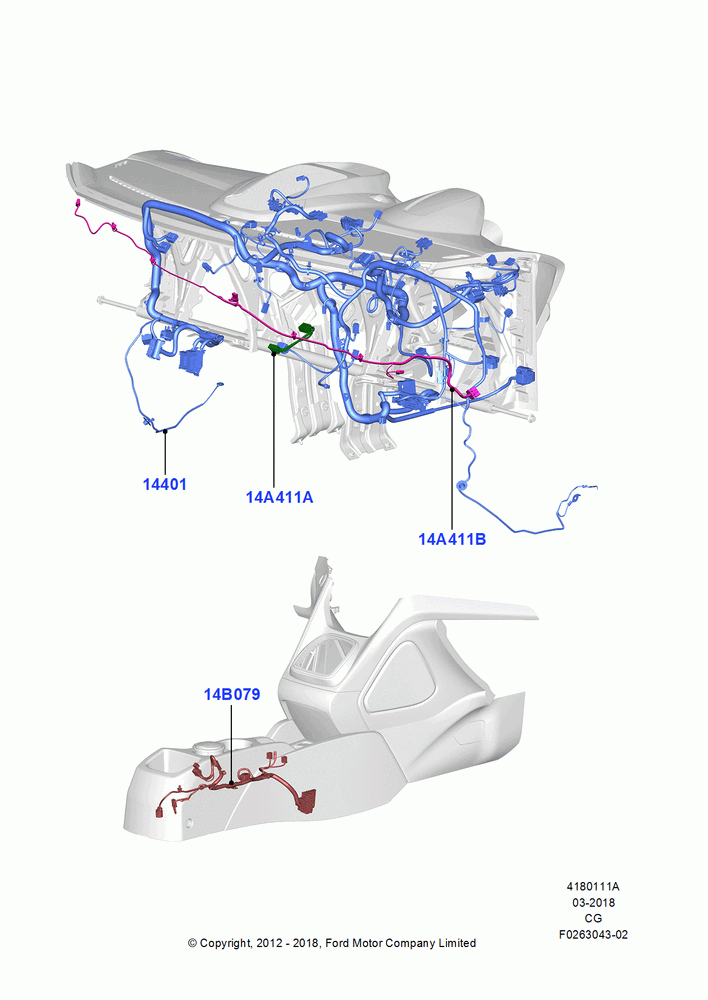 11A - Wiring - Dash And Floor Console, (+) "NA Market "; 23/JUL/2012-14/NOV/2016