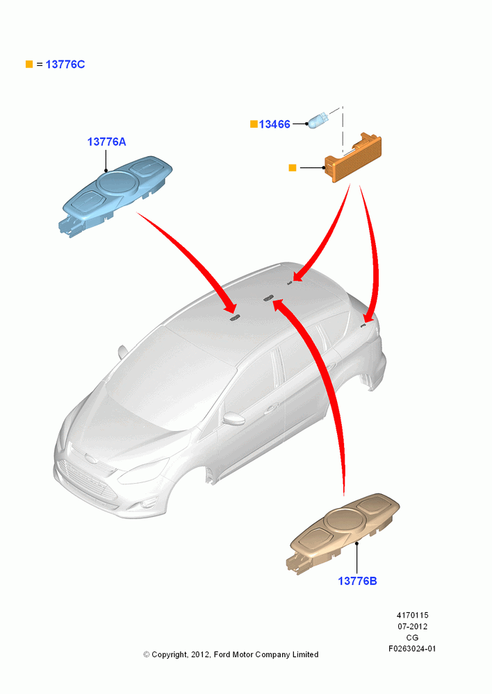 15A - Interior Lamps, Less Roof Line Conversion; 23/JUL/2012-26/APR/2018