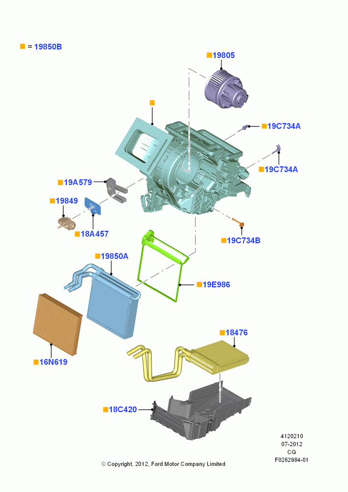 10A - Heater/Air Cond.Internal Components; 23/JUL/2012-26/APR/2018