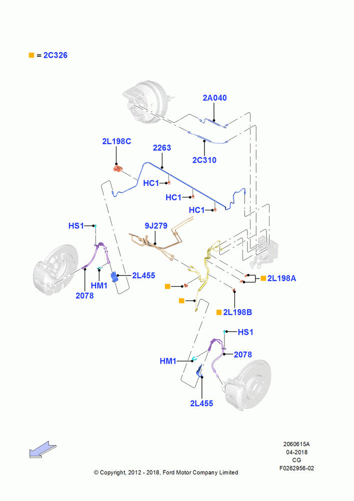 15A - FRONT BRAKE LINES, (+) "NA Market "; 23/JUL/2012-26/APR/2018