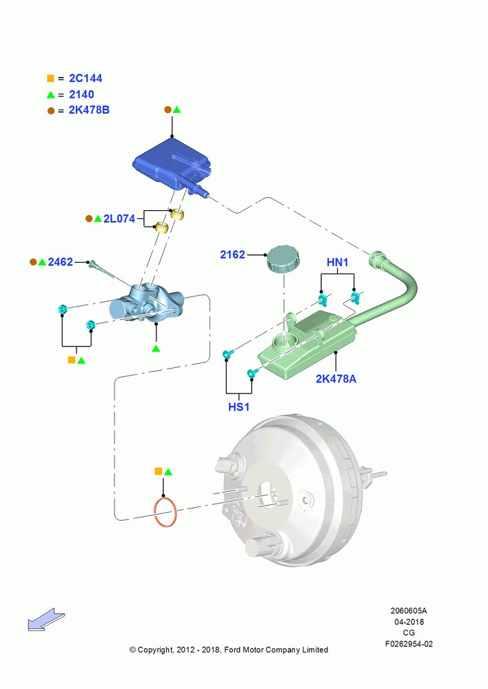 05A - Master Cylinder - Brake System, (+) "NA Market "; 23/JUL/2012-26/APR/2018