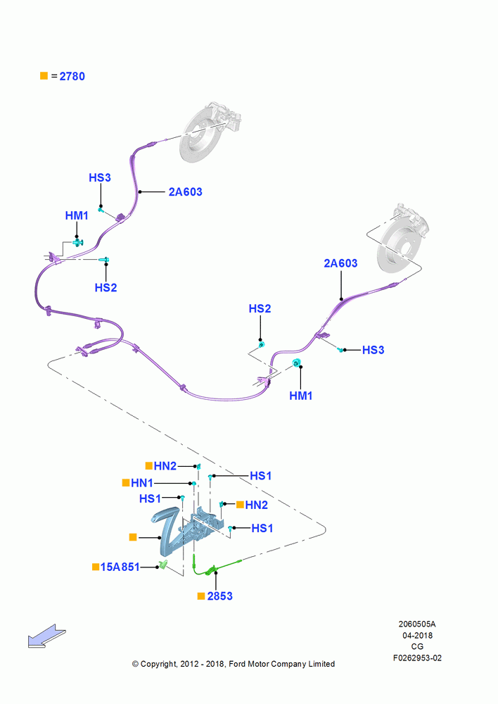 05A - Parking Brake, (+) "NA Market "; 23/JUL/2012-26/APR/2018