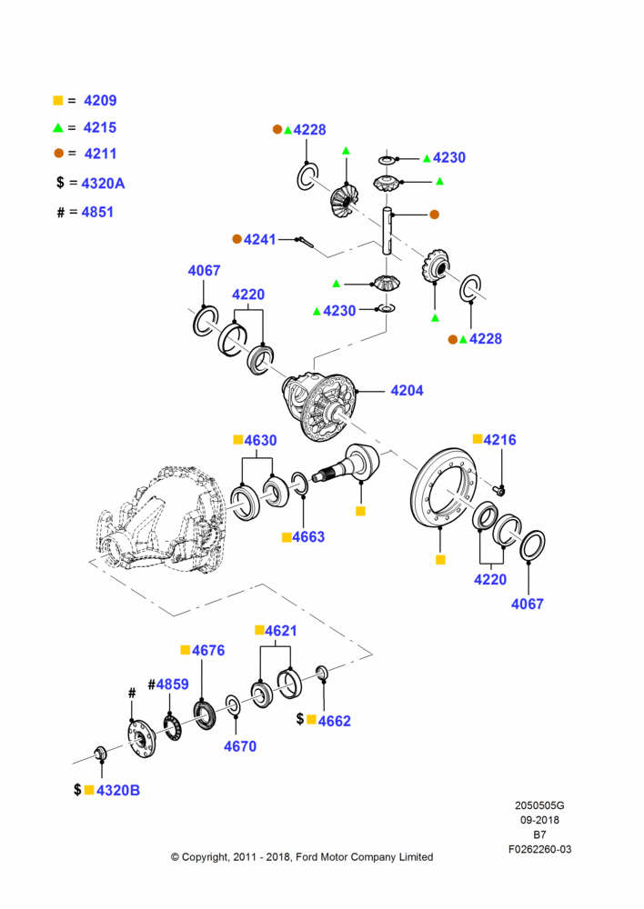 05G - Components - Rear Axle Diff & Carr., Rear Axle Less Limited Slip Diff; 11/JUN/2007-11/AUG/2014