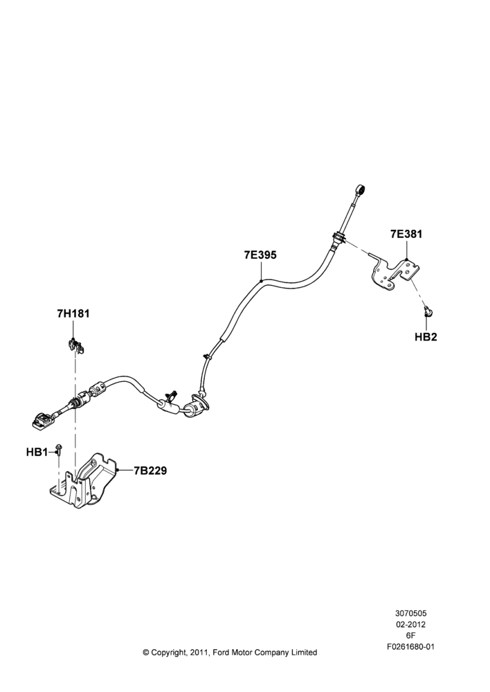 05E - Gear Change-Automatic Transmission, 6 Speed Auto Transmission 6F50, Column Shift, 6 Speed Auto Transmission 6F55; 06/FEB/2012-01/MAR/2019