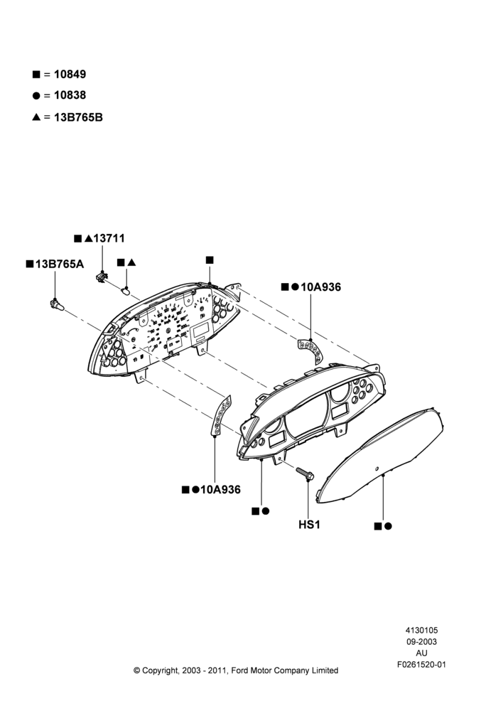 05E - Instrument Cluster, Less Exclusive Package, Low Series Analog Cluster; 04/SEP/2003-05/APR/2004