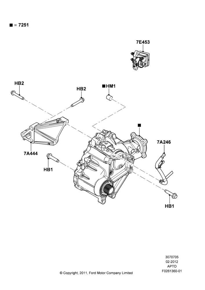05K - Transfer Drive Case, Less Version Packages, LHD 4WD (FTD), SHO; 06/FEB/2012-01/MAR/2019