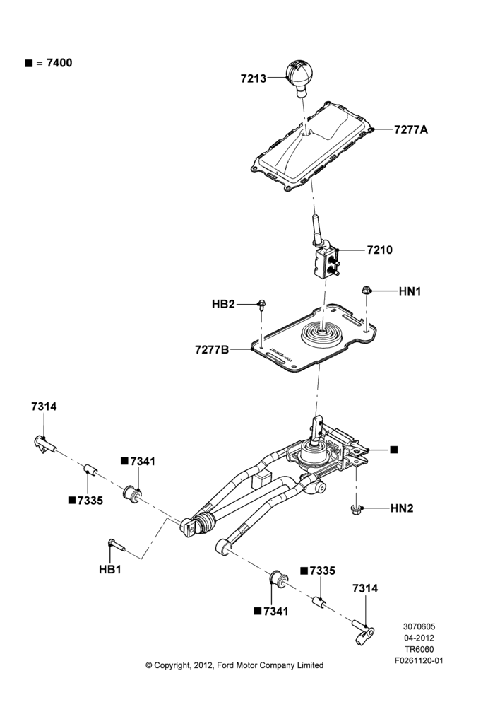 05C - Gear Change Lever - Manual Trans, 6 Speed Manual Transmission (T56); 30/APR/2012-27/JUN/2014