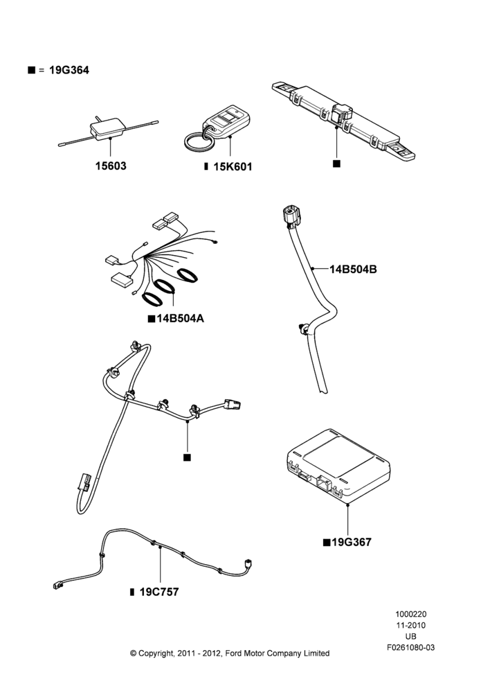20XA - Remote Starting Kit, Limited, With Keyless Entry, XLT, Accessory, One Way Remote Start, Long Range; 04/OCT/2010-04/SEP/2012