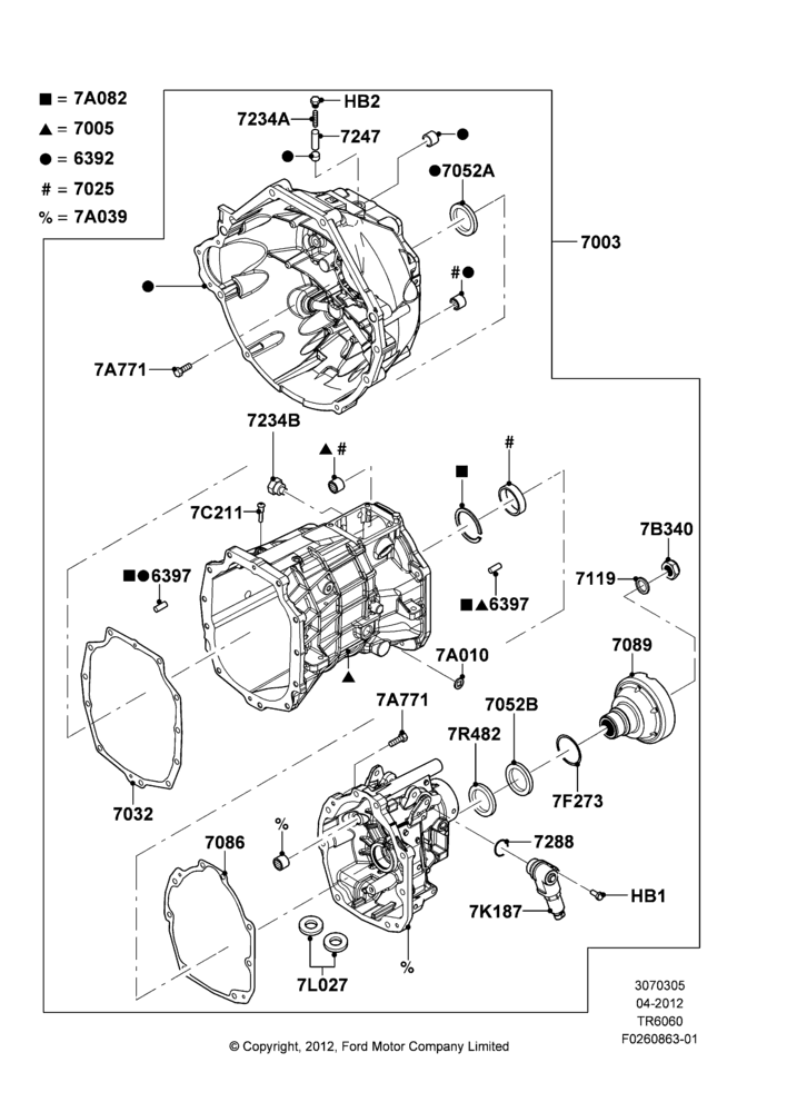 05C - Manual Transmission and Case, 6 Speed Manual Transmission (T56); 30/APR/2012-27/JUN/2014