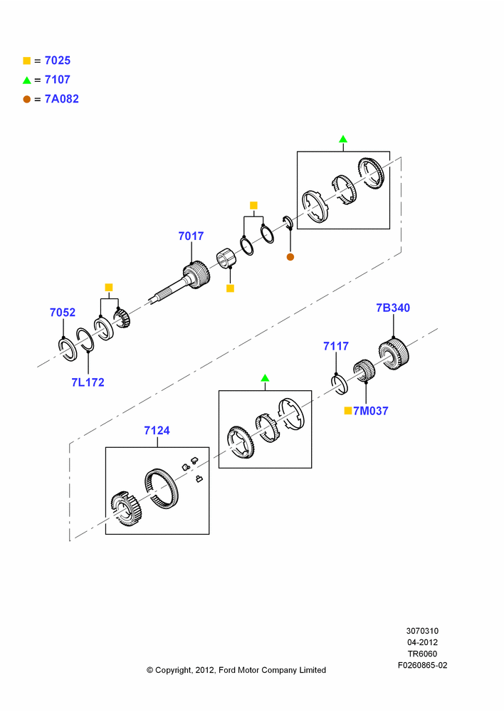 10C - Input Shaft, Gear Sets & Bearings, 6 Speed Manual Transmission (T56); 30/APR/2012-27/JUN/2014