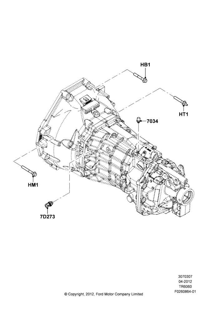 07C - Manual Transmission External Cmpnts, 6 Speed Manual Transmission (T56); 30/APR/2012-27/JUN/2014