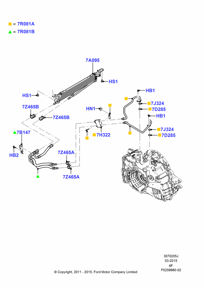 05J - Transmission Cooling Systems, 6 Speed Auto Transmission 6F50, Police Version; 06/FEB/2012-01/MAR/2019