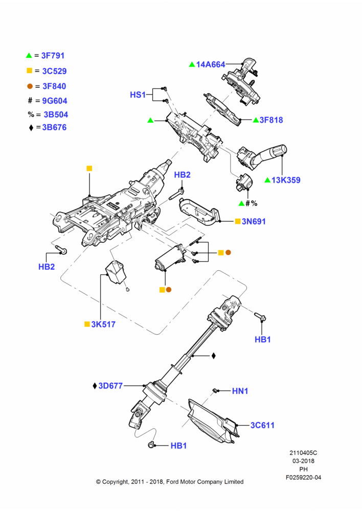 05C - Steering Column, Power Tilt/Telescopic Strg Column; 06/FEB/2012-01/MAR/2019