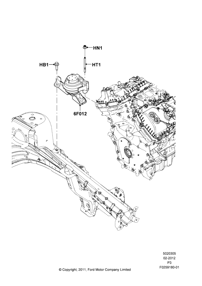05C - Engine Mounting, 3.5L Cyclone V6 Petrol TIVCT; 29/FEB/2012