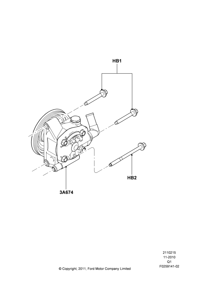 15C - Power Steering Pump Mounting; 05/NOV/2010-24/DEC/2014