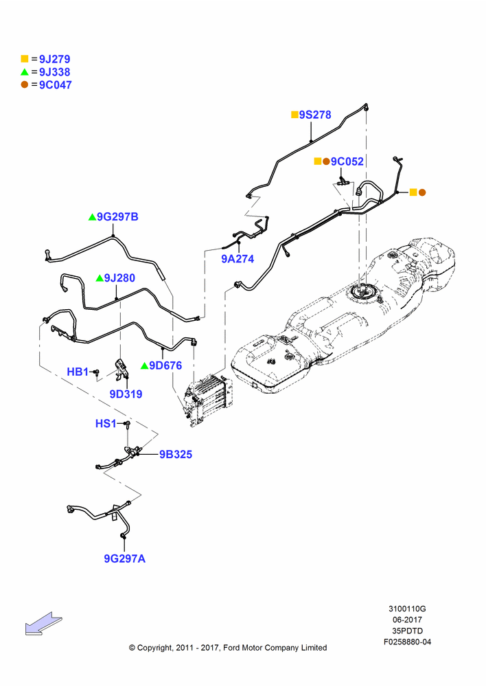 10G - Fuel Lines, 3.5L V6 Gas DOHC TIVCT; 07/NOV/2011-23/DEC/2014