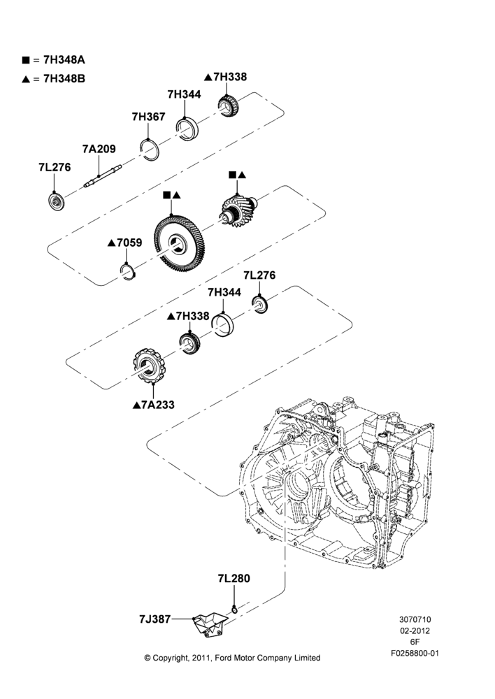 10L - Transfer Drive Components, 6 Speed Auto Transmission 6F50, 6 Speed Auto Transmission 6F55; 29/FEB/2012