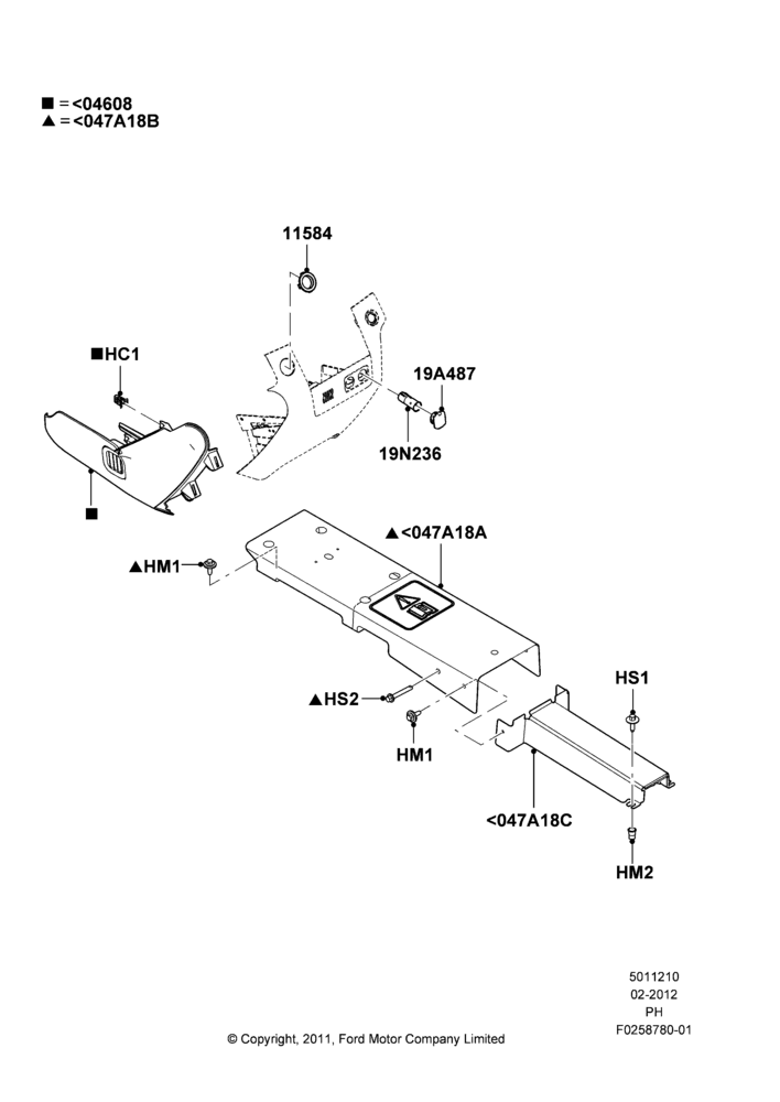 10D - Console - Floor, Less Floor Mounted Console, Police Version; 06/FEB/2012-01/MAR/2019