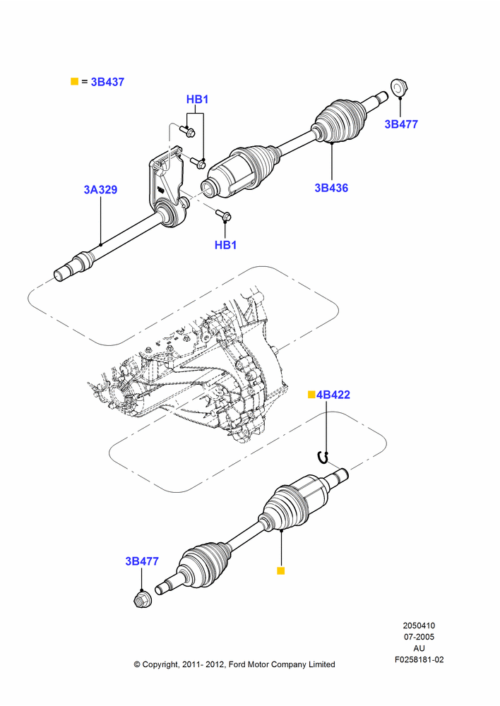 10C - Drive Shaft - Front Axle Drive, Manual Transmission; 18/JUL/2005-07/DEC/2010