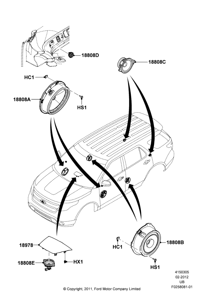 05D - Speakers, 9 Speaker Sound System; 09/JAN/2012-04/MAY/2015