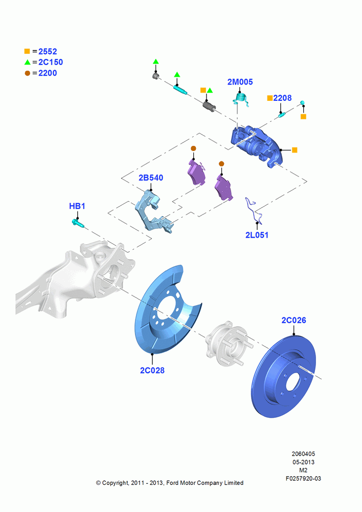 Rear Brake Discs and Calipers, With Mechanical Parking Brake, Mechanical Hand Operated Park Brake
