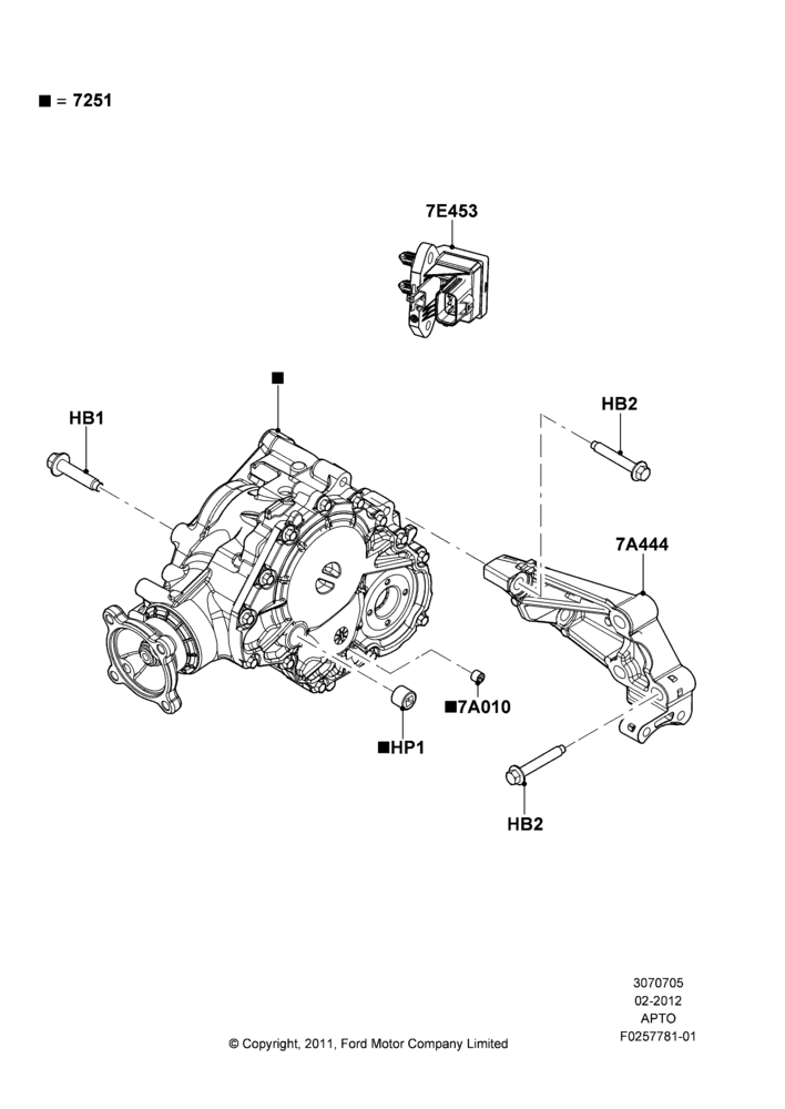 05N - Transfer Drive Case, 3.5L DOHC T/C V6 Gas, LHD 4WD (FTD); 29/FEB/2012