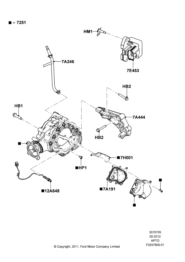 05K - Transfer Drive Case, LHD 4WD (FTD), Power Take off Unit With Cooler; 06/FEB/2012-03/MAR/2019