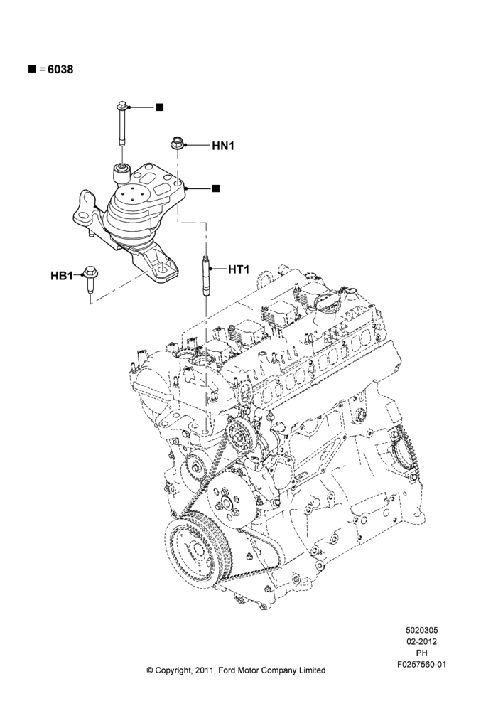 05C - Engine Mounting, 2.0L EcoBoost (240PS); 06/FEB/2012-01/MAR/2019
