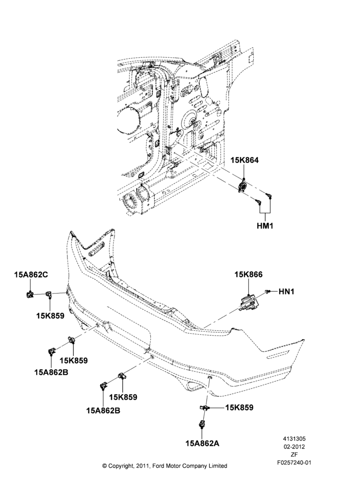 05B - Parking Distance Control, With Reverse Proximity Sensor; 27/FEB/2012-27/JUN/2014