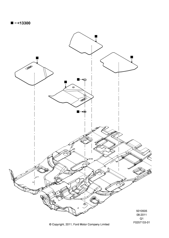 05XF - Floor Trim, Lincoln/Mercury Series, Accessory; 08/AUG/2011-24/DEC/2014