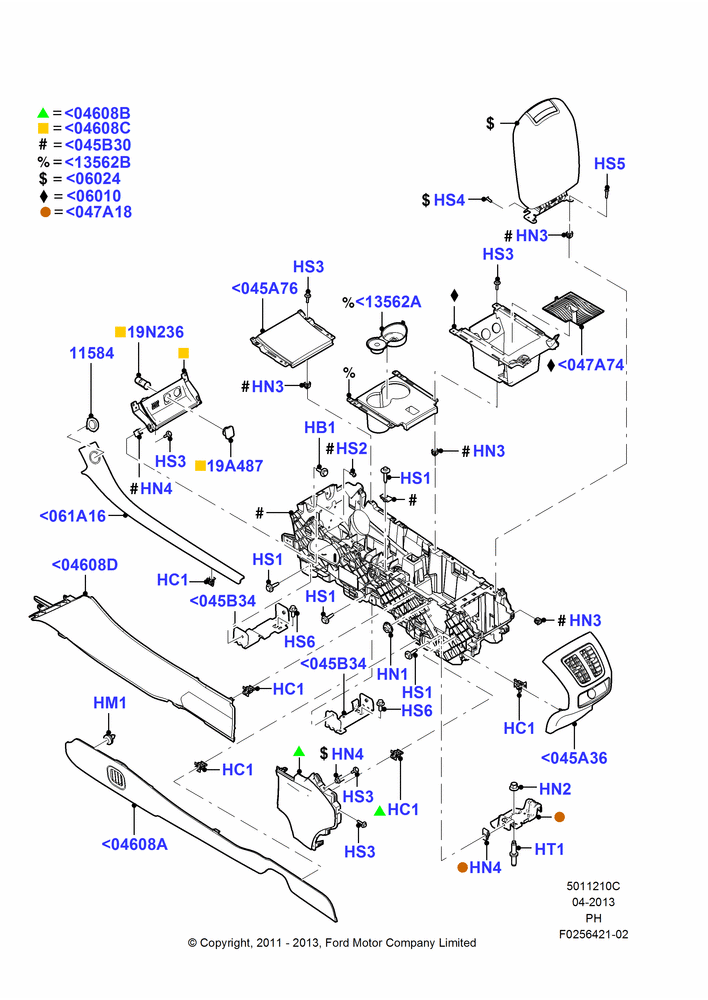 10C - Console - Floor, With Unique Full Floor Console, Police Version; 06/FEB/2012-01/MAR/2019