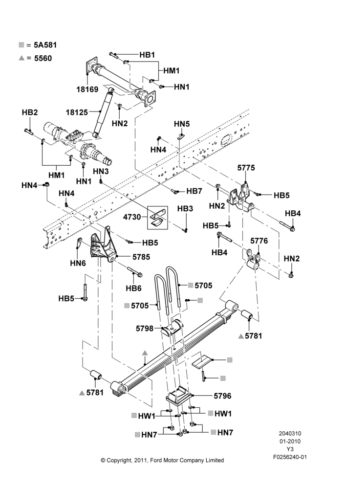 10H - Rear Springs and Shock Absorbers, Recreational Stripped Chassis, 16,000 LB. GVW, 18,000 LB. GVW; 19/JAN/2010