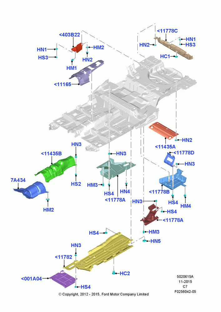 15A - Splash and Heat Shields, Air Deflectors; 13/AUG/2012-04/APR/2016