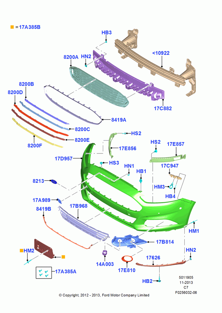 05A - Radiator Grille and Front Bumper; 13/AUG/2012-04/APR/2016