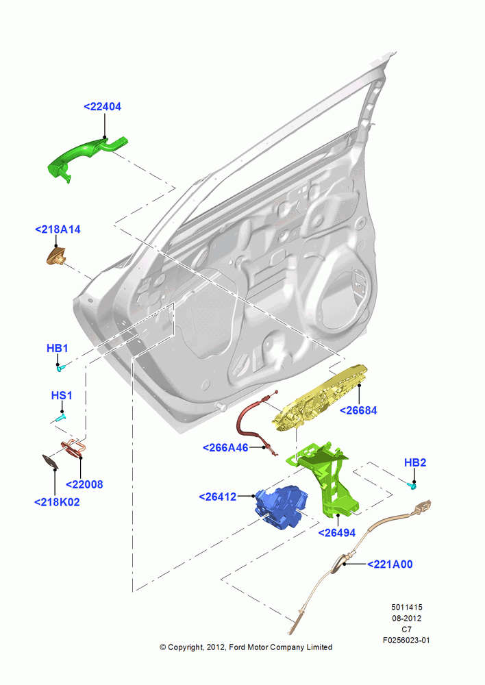 15 - Rear Door Lock Controls; 13/AUG/2012